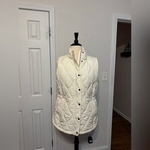 Talbots Ivory Quilted Vest